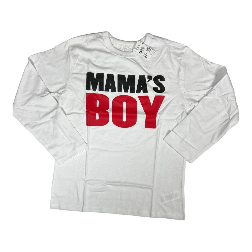 The Children's Place Graphic‎ Tee Boys Size M 7/8 White New Mama's Boy